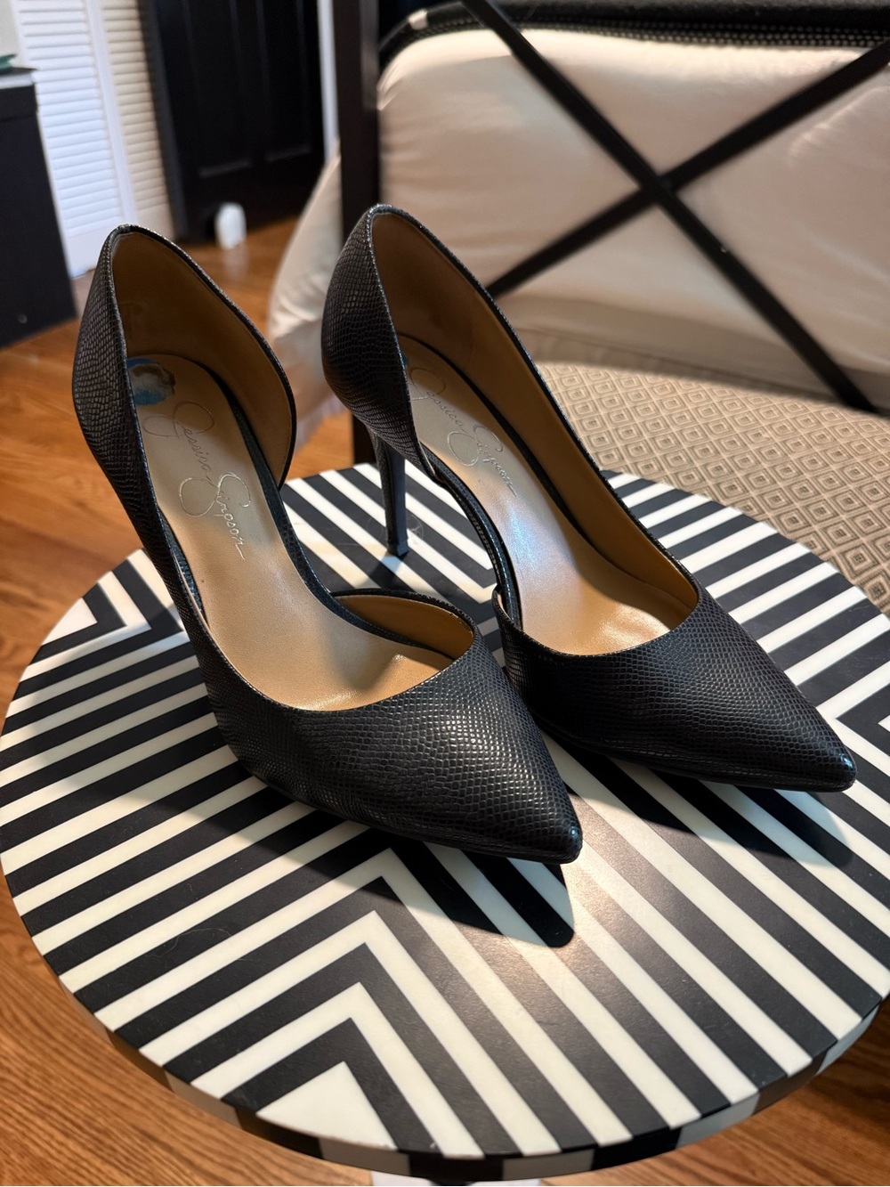 Jessica Simpson Black Pointed Toe Stiletto Pumps